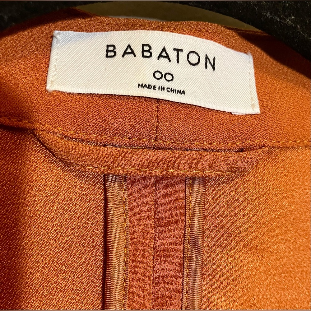 Babaton Vibrant Pumpkin Orange Blazer-unlined, but elegantly stitched - Picture 2 of 16